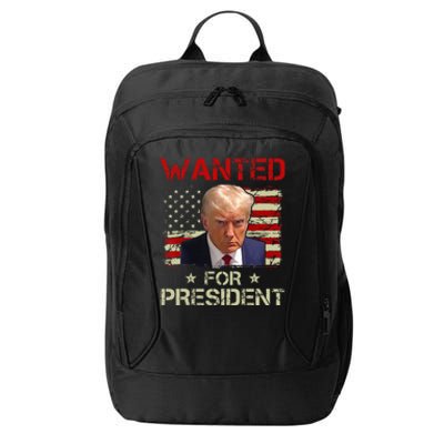 Wanted Donald Trump For President 2024 USA Flag Vintage City Backpack