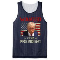 Wanted Donald Trump For President 2024 USA Flag Vintage Mesh Reversible Basketball Jersey Tank