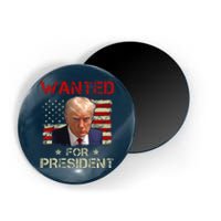 Wanted Donald Trump For President 2024 USA Flag Vintage Magnet