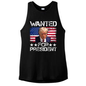 Wanted Donald Trump For President 2024 Ladies PosiCharge Tri-Blend Wicking Tank