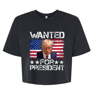 Wanted Donald Trump For President 2024 Bella+Canvas Jersey Crop Tee