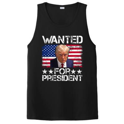 Wanted Donald Trump For President 2024 PosiCharge Competitor Tank