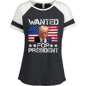 Wanted Donald Trump For President 2024 Enza Ladies Jersey Colorblock Tee