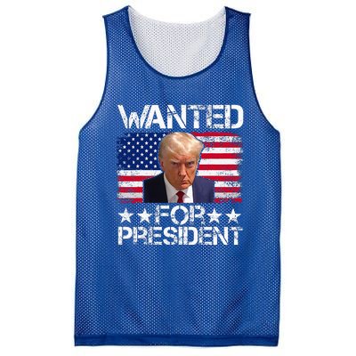 Wanted Donald Trump For President 2024 Mesh Reversible Basketball Jersey Tank