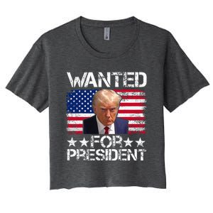 Wanted Donald Trump For President 2024 Women's Crop Top Tee