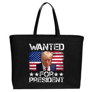 Wanted Donald Trump For President 2024 Cotton Canvas Jumbo Tote