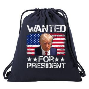 Wanted Donald Trump For President 2024 Drawstring Bag