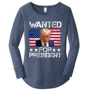 Wanted Donald Trump For President 2024 Women's Perfect Tri Tunic Long Sleeve Shirt