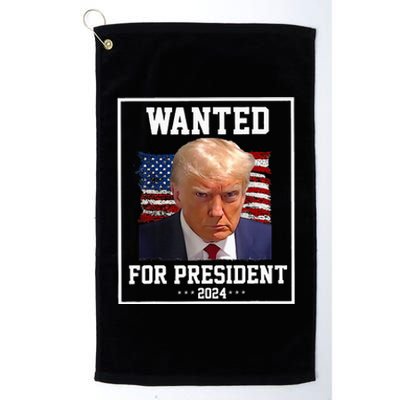 Wanted Donald Trump For President 2024 USA Flag Vintage Platinum Collection Golf Towel