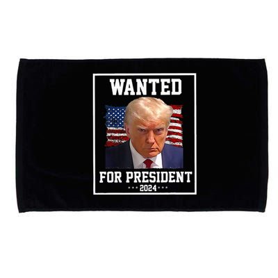 Wanted Donald Trump For President 2024 USA Flag Vintage Microfiber Hand Towel