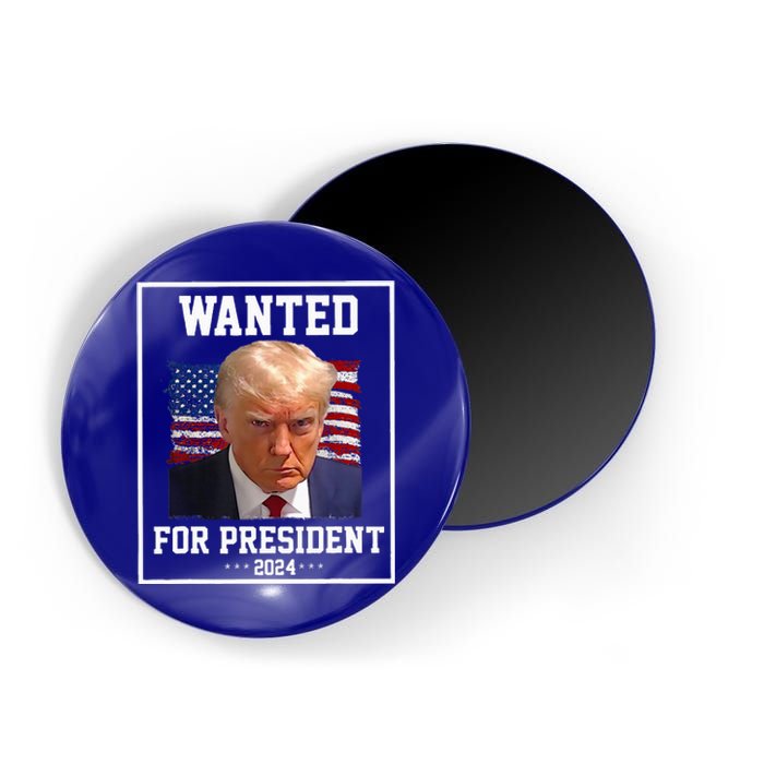 Wanted Donald Trump For President 2024 USA Flag Vintage Magnet