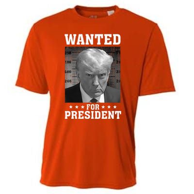 Wanted Donald Trump For President 2024 USA Flag Cooling Performance Crew T-Shirt