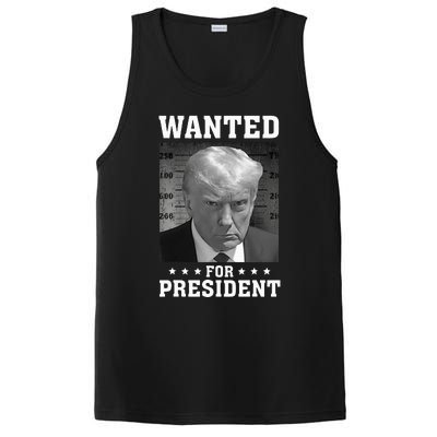 Wanted Donald Trump For President 2024 USA Flag PosiCharge Competitor Tank