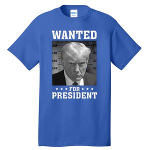 Wanted Donald Trump For President 2024 USA Flag Tall T-Shirt