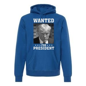 Wanted Donald Trump For President 2024 USA Flag Premium Hoodie