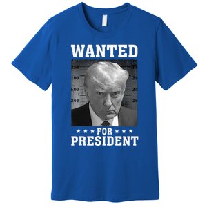 Wanted Donald Trump For President 2024 USA Flag Premium T-Shirt