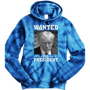 Wanted Donald Trump For President 2024 USA Flag Tie Dye Hoodie