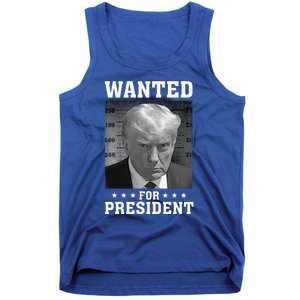 Wanted Donald Trump For President 2024 USA Flag Tank Top