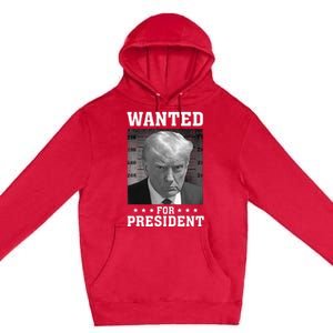 Wanted Donald Trump For President 2024 USA Flag Premium Pullover Hoodie