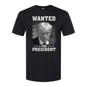 Wanted Donald Trump For President 2024 USA Flag Softstyle CVC T-Shirt