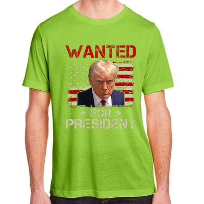 Wanted Donald Trump For President 2024 USA Flag Vintage Adult ChromaSoft Performance T-Shirt