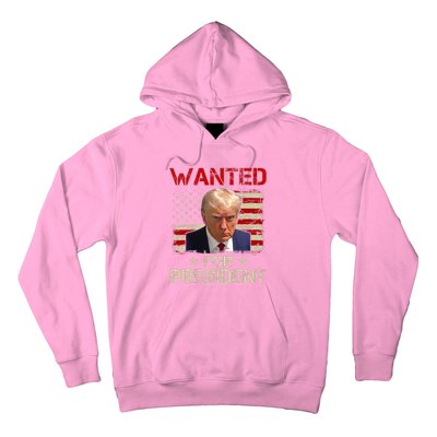 Wanted Donald Trump For President 2024 USA Flag Vintage Hoodie