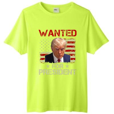 Wanted Donald Trump For President 2024 USA Flag Vintage Tall Fusion ChromaSoft Performance T-Shirt