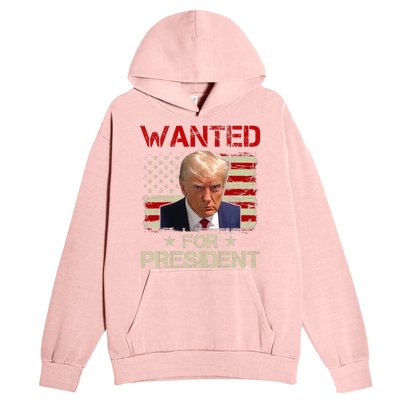 Wanted Donald Trump For President 2024 USA Flag Vintage Urban Pullover Hoodie