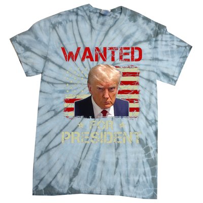 Wanted Donald Trump For President 2024 USA Flag Vintage Tie-Dye T-Shirt