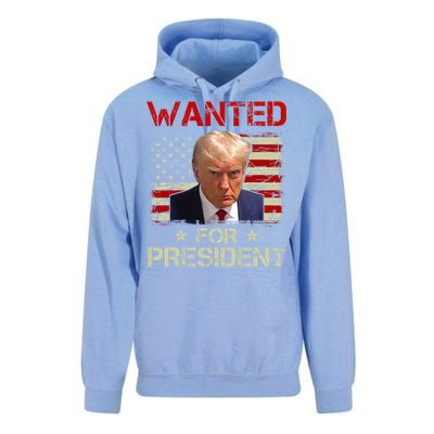 Wanted Donald Trump For President 2024 USA Flag Vintage Unisex Surf Hoodie