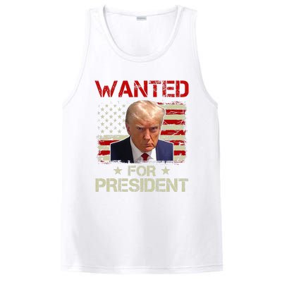 Wanted Donald Trump For President 2024 USA Flag Vintage PosiCharge Competitor Tank