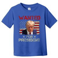 Wanted Donald Trump For President 2024 USA Flag Vintage Toddler T-Shirt