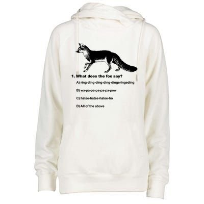 What Does The Fox Say Womens Funnel Neck Pullover Hood