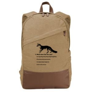 What Does The Fox Say Cotton Canvas Backpack