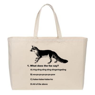 What Does The Fox Say Cotton Canvas Jumbo Tote