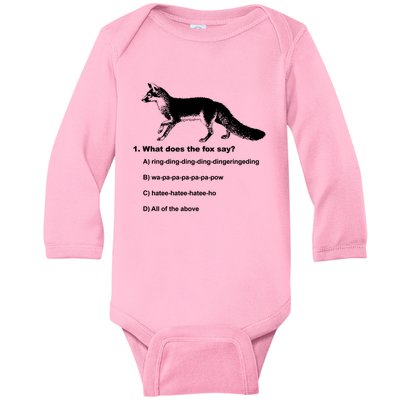 What Does The Fox Say Baby Long Sleeve Bodysuit