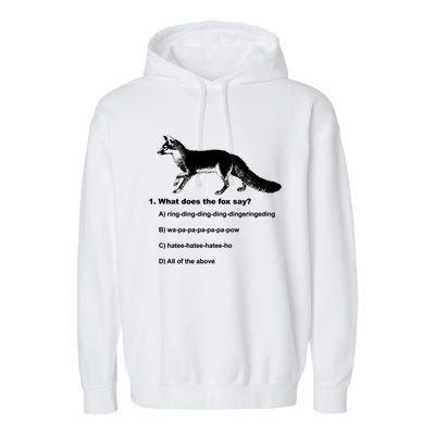 What Does The Fox Say Garment-Dyed Fleece Hoodie