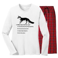 What Does The Fox Say Women's Long Sleeve Flannel Pajama Set 