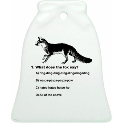 What Does The Fox Say Ceramic Bell Ornament