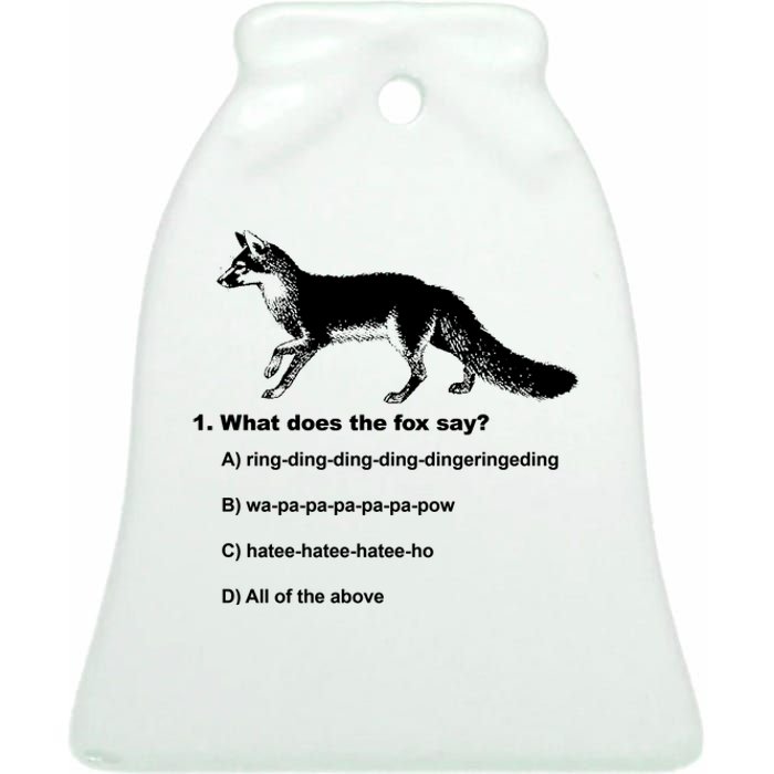 What Does The Fox Say Ceramic Bell Ornament