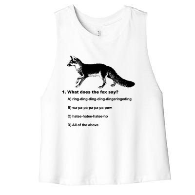 What Does The Fox Say Women's Racerback Cropped Tank