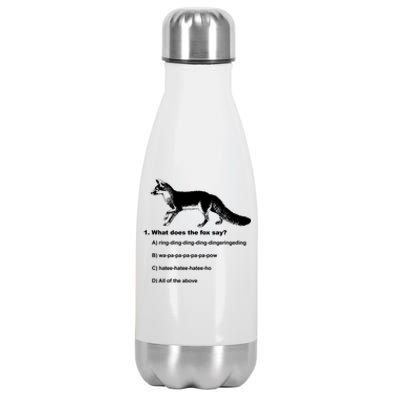 What Does The Fox Say Stainless Steel Insulated Water Bottle