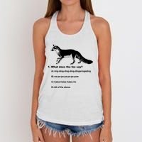 What Does The Fox Say Women's Knotted Racerback Tank