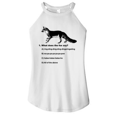 What Does The Fox Say Women's Perfect Tri Rocker Tank