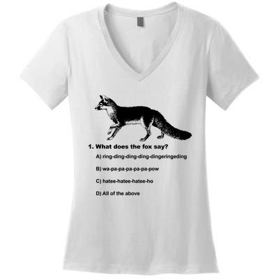 What Does The Fox Say Women's V-Neck T-Shirt