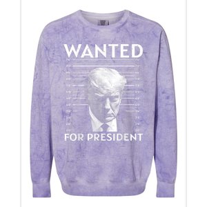 Wanted Donald Trump For President 2024 Colorblast Crewneck Sweatshirt