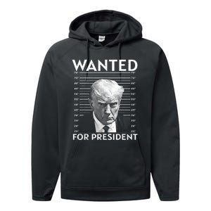 Wanted Donald Trump For President 2024 Performance Fleece Hoodie