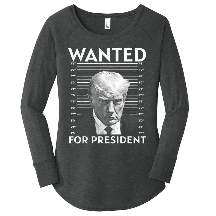 Wanted Donald Trump For President 2024 Women's Perfect Tri Tunic Long Sleeve Shirt