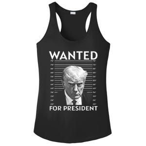 Wanted Donald Trump For President 2024 Ladies PosiCharge Competitor Racerback Tank