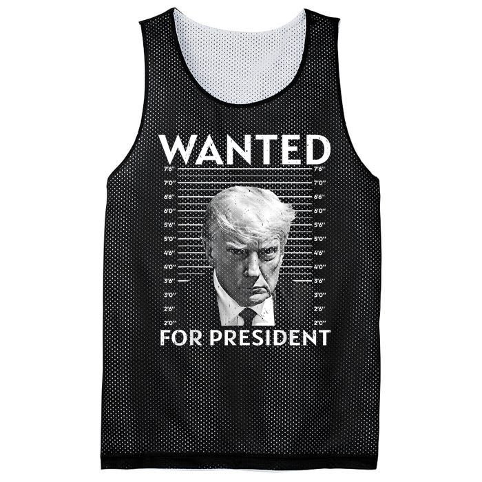 Wanted Donald Trump For President 2024 Mesh Reversible Basketball Jersey Tank